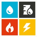 Energetic resources vector icons