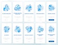 Energetic security onboarding mobile app page screen with concepts set