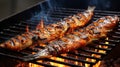 Energetic Strokes Grill With Bbq Fish: High Quality, Detailed Sardine Pangkong