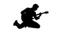 Energetic Guitarist Playing Silhouette Vector, vector design Generative AI Royalty Free Stock Photo