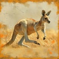 A nimble kangaroo bounding, AI generated