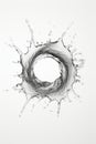 Energetic water vortex splash isolated against a clean and serene white background Royalty Free Stock Photo