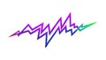 Energetic Wavy Line Graph Icon for Data and Sound Visuals, vector design Generative AI Royalty Free Stock Photo