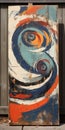 Energetic Yin Yang Painting On Old Wooden Wood
