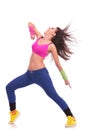Energetic young woman dancer Royalty Free Stock Photo