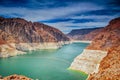 Energetics Concepts. Hoover Dam in Lake Mead of the Colorado River on Border of Arizona and Nevada States Royalty Free Stock Photo