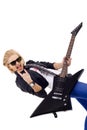 Energic guitar player Royalty Free Stock Photo