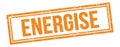 ENERGISE text on orange grungy vintage stamp