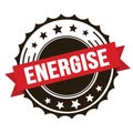 ENERGISE text on red brown ribbon stamp Royalty Free Stock Photo