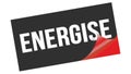 ENERGISE text on black red sticker stamp Royalty Free Stock Photo