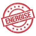 ENERGISE text written on red vintage stamp Royalty Free Stock Photo