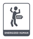 energized human icon in trendy design style. energized human icon isolated on white background. energized human vector icon simple