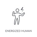 energized human linear icon. Modern outline energized human logo