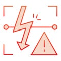 Energized symbol flat icon. Triangle electric hazard red icons in trendy flat style. High voltage caution gradient style