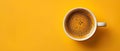 Energizing Simplicity: Coffee on Yellow. Concept Coffee Photography, Yellow Background, Energizing