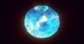 Energy abstract blue sphere of glowing liquid plasma, electric magic round