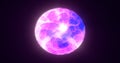 Energy abstract purple sphere of glowing liquid plasma, electric magic round