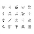 Energy, alternative, ecology. A set of vector icons in a simple style, isolated on a white background. 64x64 pixel Royalty Free Stock Photo