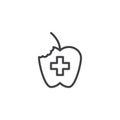 Energy apple line icon