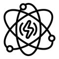 Energy atom icon, outline style