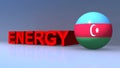 Energy with Azerbaijan flag on blue
