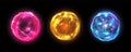 Energy balls, plasma sphere electric lightning Royalty Free Stock Photo