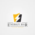 Energy bar symbol. Glass of whiskey with lightning Royalty Free Stock Photo