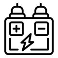Energy battery icon outline vector. Eco accumulator Royalty Free Stock Photo