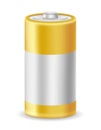 energy battery power in silvery gold color vector illustration