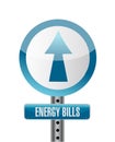 Energy bills road sign illustration design