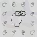 Energy, brain, recharge icon. Universal set of creative thinking for website design and development, app development