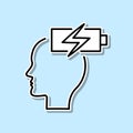 Energy, brain, recharge sticker icon. Simple thin line, outline vector of Creative thinking icons for ui and ux, website or mobile