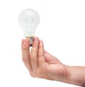 Energy bulb in man hand Royalty Free Stock Photo