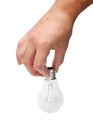 Energy bulb in man hand Royalty Free Stock Photo