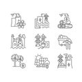 Energy business linear icons set
