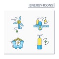 Energy color icons set Royalty Free Stock Photo