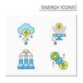 Energy color icons set