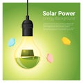 Energy concept background with solar panel in light bulb Royalty Free Stock Photo