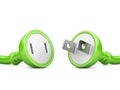 Energy concept. green electric plug and outlet Royalty Free Stock Photo