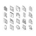 energy conservation green save isometric icons set vector Royalty Free Stock Photo