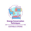 Energy conservation technique concept icon