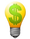 Energy Costs Lightbulb Dollar Royalty Free Stock Photo