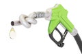 Energy crisis concept. Gas pump nozzle tied in a knot, 3D render