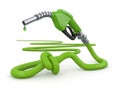 Energy crisis. Gas pump nozzle tied in a knot. Royalty Free Stock Photo