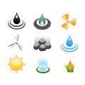 Energy development sources icons