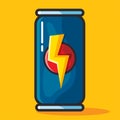 Energy drink can vector illustration in flat style Royalty Free Stock Photo