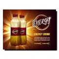 Energy Drink Blank Bottles Promo Poster Vector