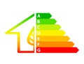 Energy efficiency arrows and house icon ecology concept, stock v