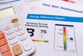 Energy efficiency class and home energy consumption Royalty Free Stock Photo