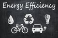 Energy efficiency concept. Different icons drawn